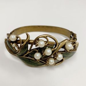 Sweet Romance Lily of the Valley Hinged Bracelet